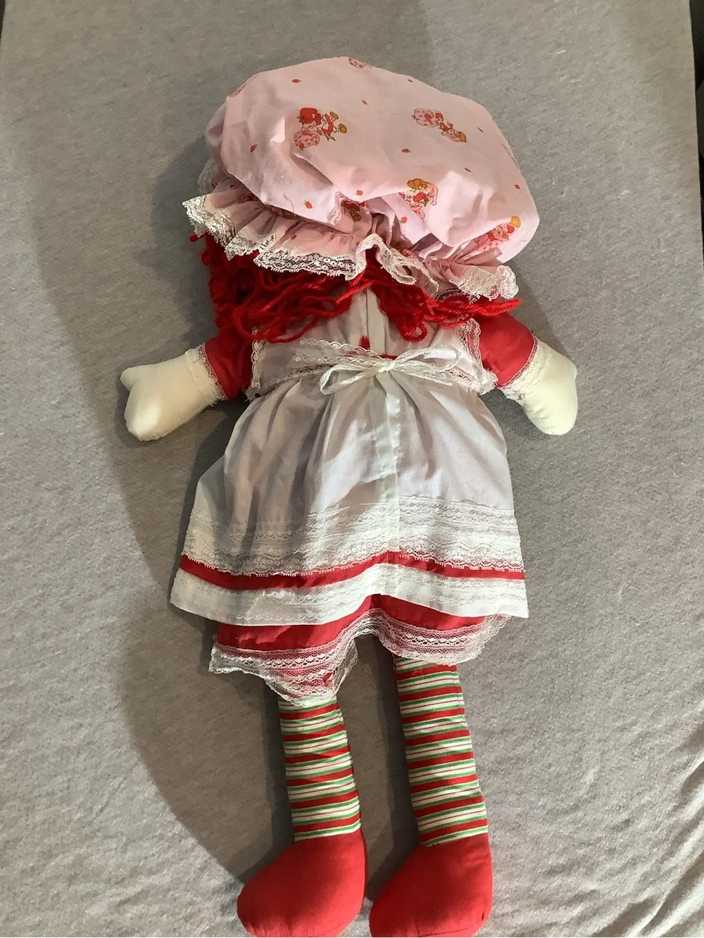 Vintage Strawberry Shortcake Handmade Cloth Fabric Stuffed Retro Toy Doll